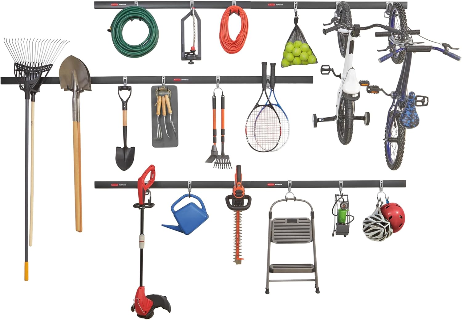 Sports Equipment Garage Storage - 24-częściowy zestaw do montażu na ścianie