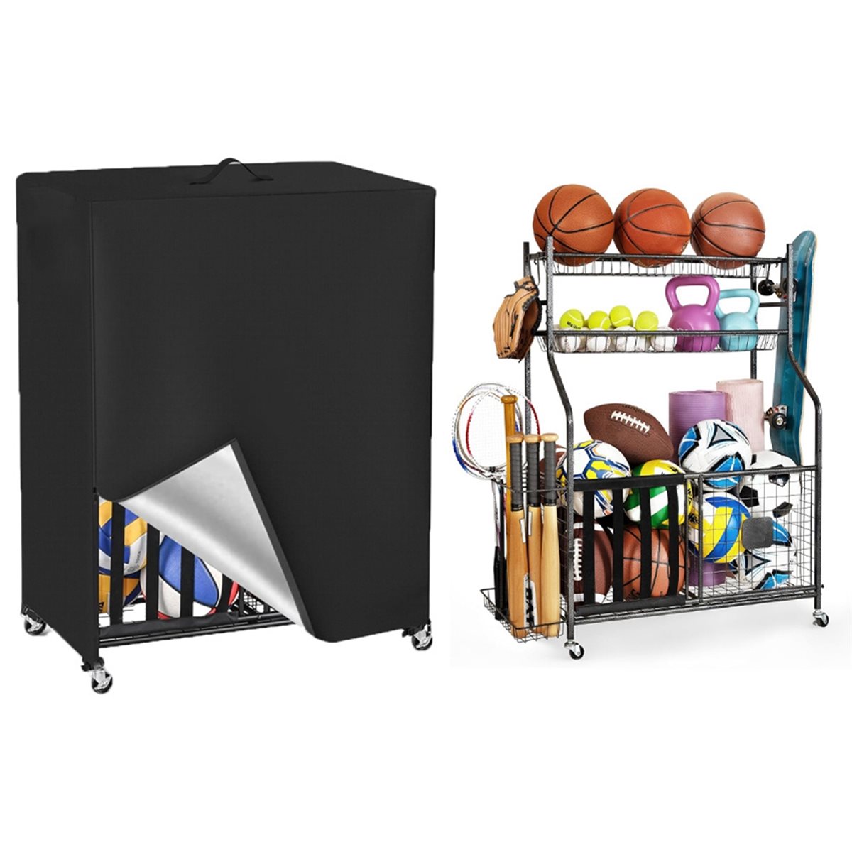 Pokrowiec na stojak na piłki d – Sports Equipment Garage Storage recenzja i cena