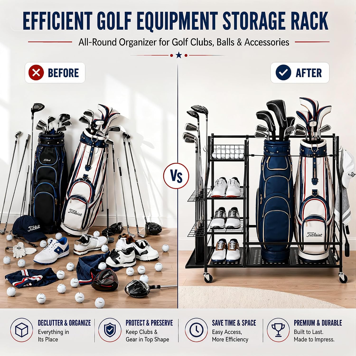 Wytrzymały stojak na torby gol – Sports Equipment Garage Storage recenzja i cena