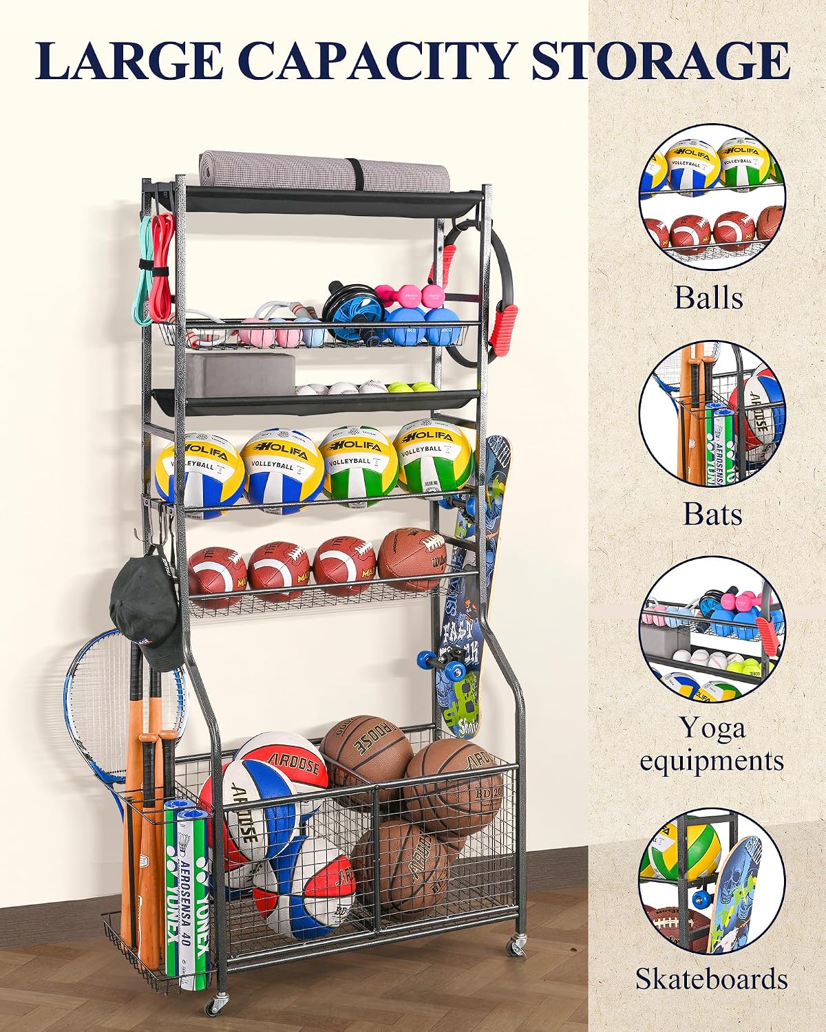 Organizer do garażu na sprzęt  – Sports Equipment Garage Storage recenzja i cena