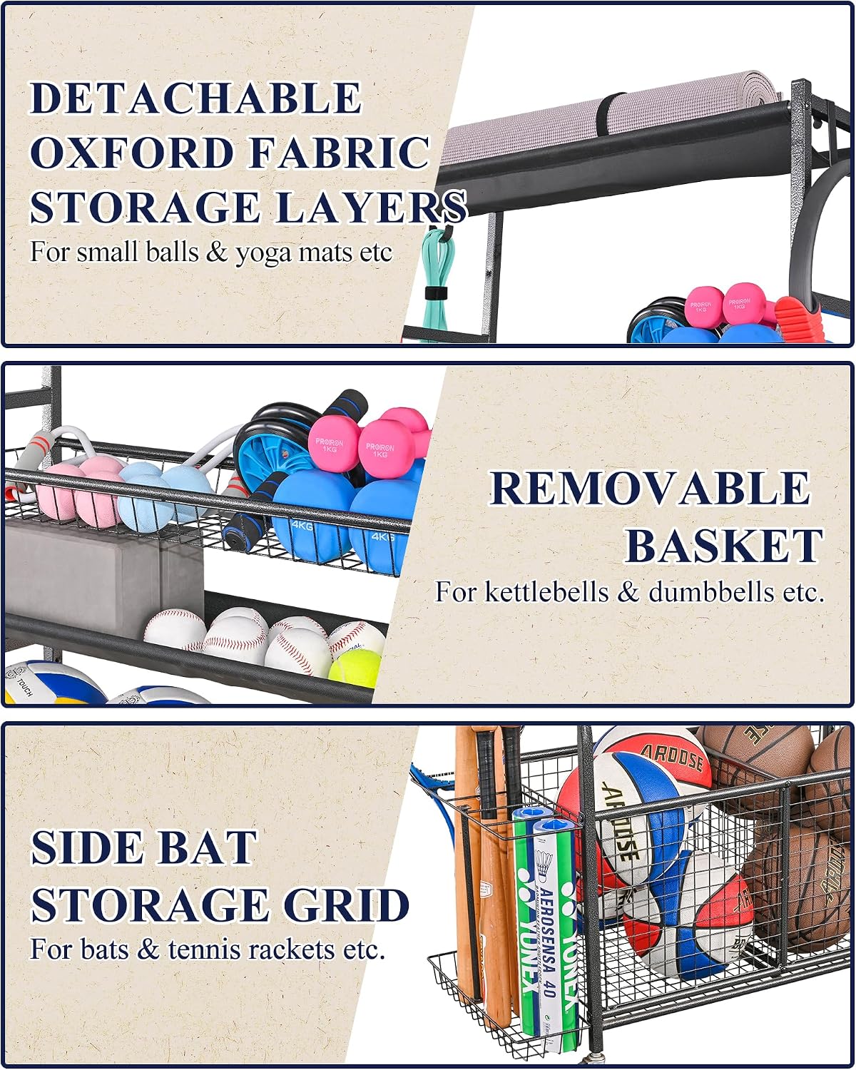 Organizer do garażu na sprzęt  – Sports Equipment Garage Storage recenzja i cena